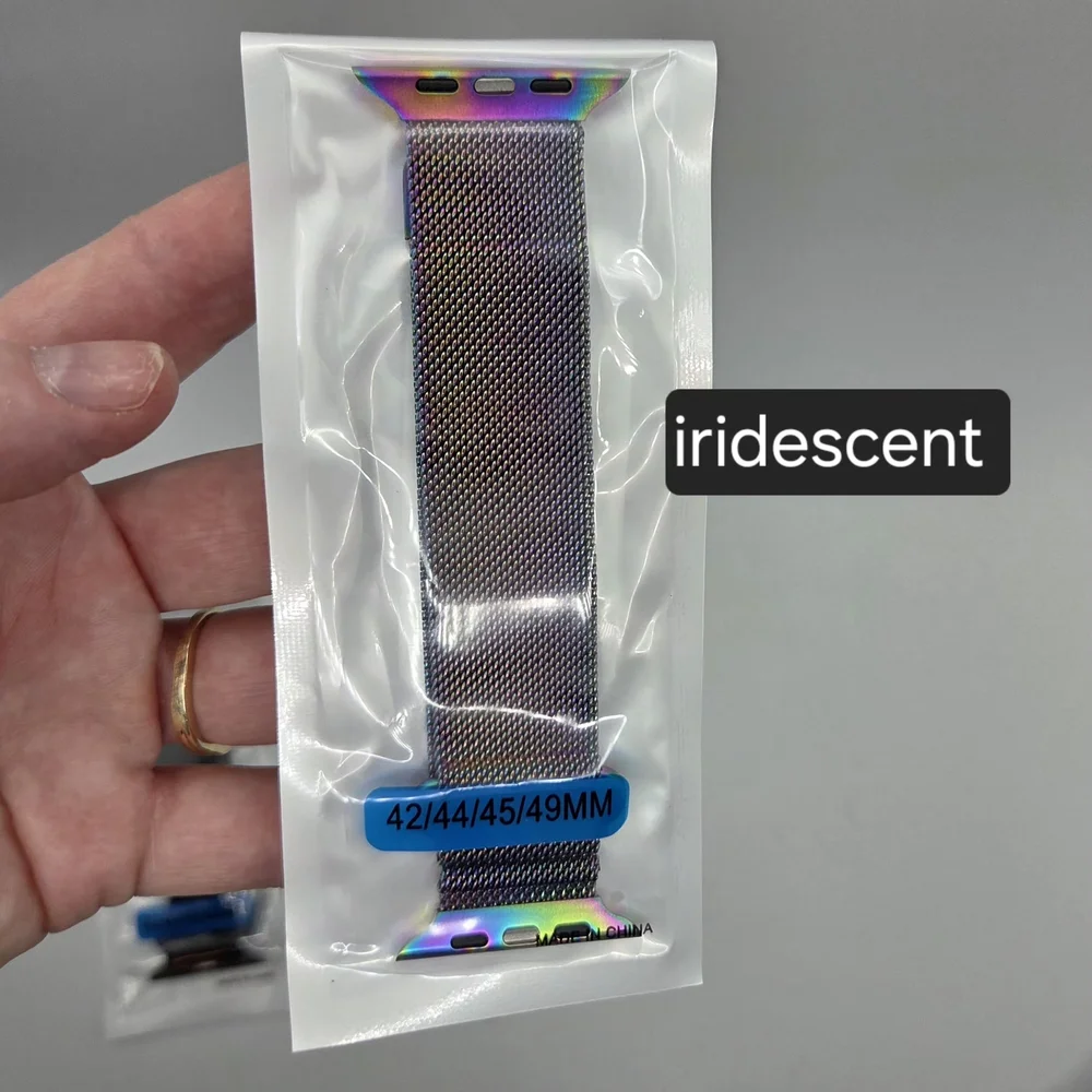 Apple Magnetic Milanese Loop Watch Bands - Black, Gold, Silver, Rainbow
